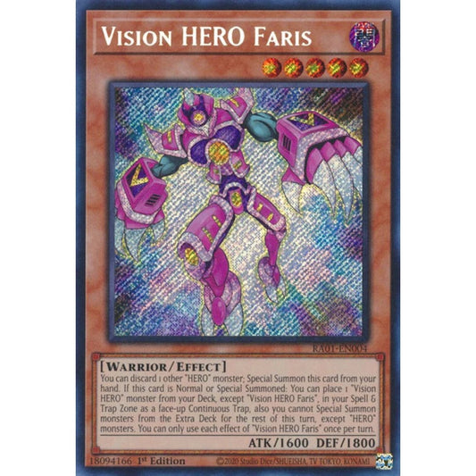 Yu-Gi-Oh! RA01-EN004 Vision HERO Faris (Secret Rare)