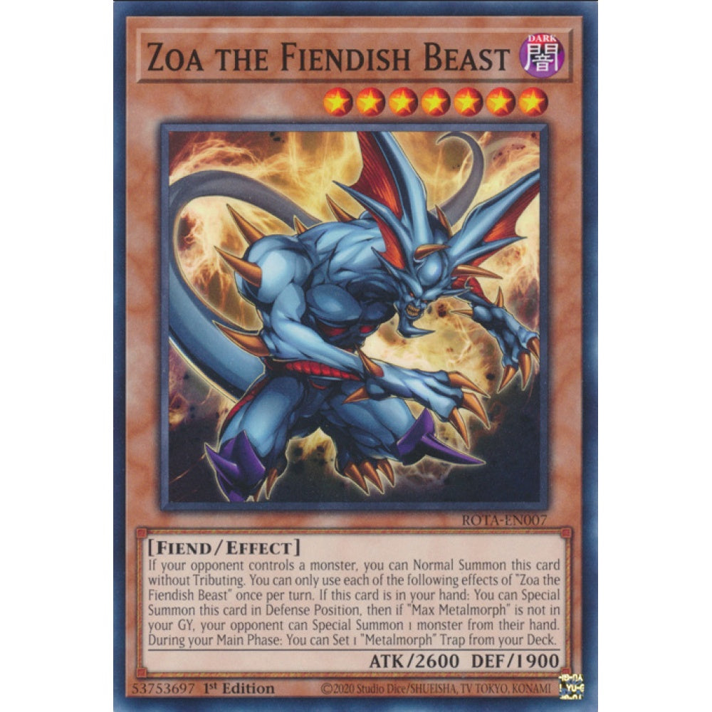 Zoa the Fiendish Beast, ROTA-EN007, Common, Yu-Gi-Oh, Rage of the Abyss