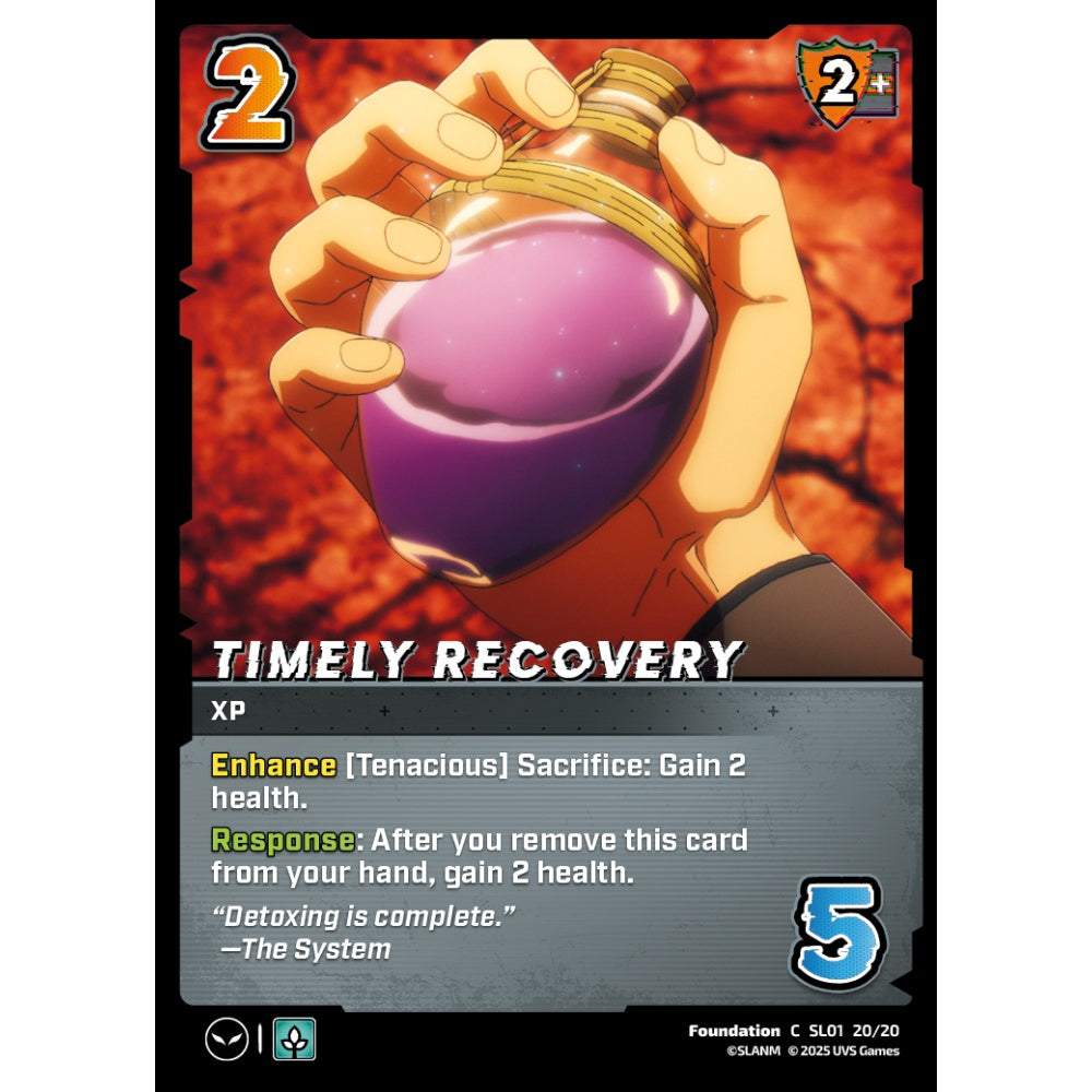 Timely Recovery, 20/20, SL01, Universus, Solo Leveling Challenger Deck, Foundation, C