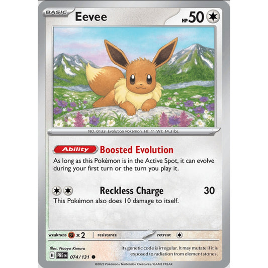 Eevee, Common, 074/191, Pokemon Card Game, Prismatic Evolutions