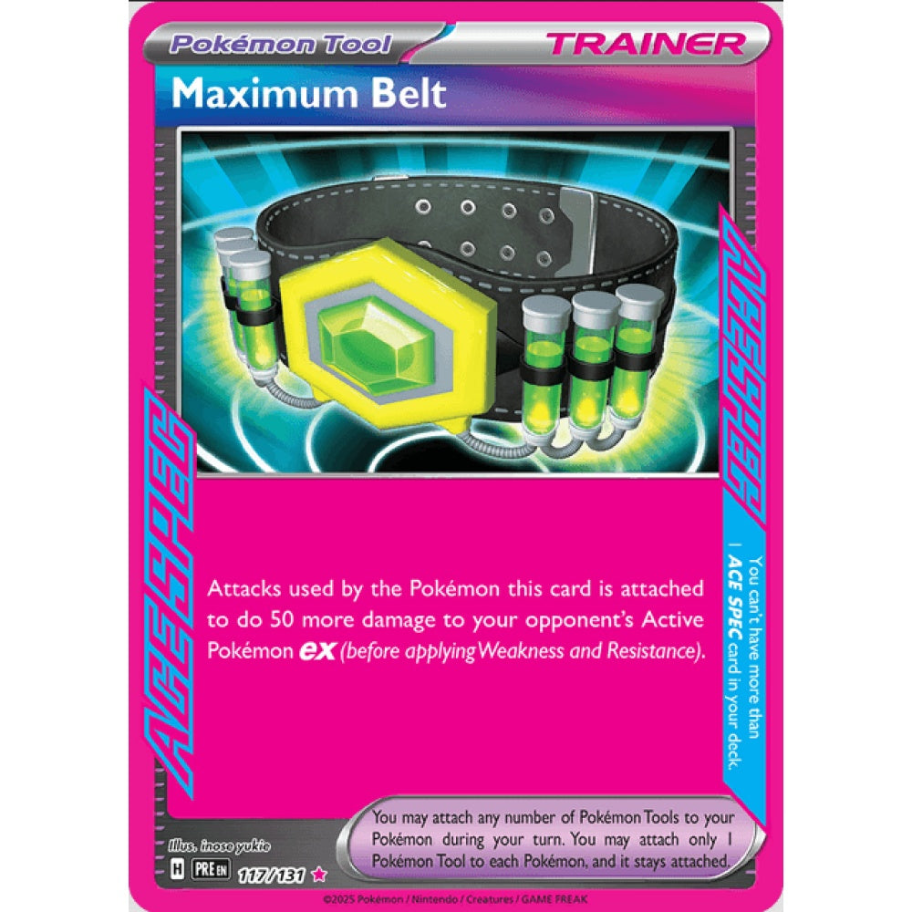 Maximum Belt, Ultra Rare, 117/191, Pokemon Card Game, Prismatic Evolutions