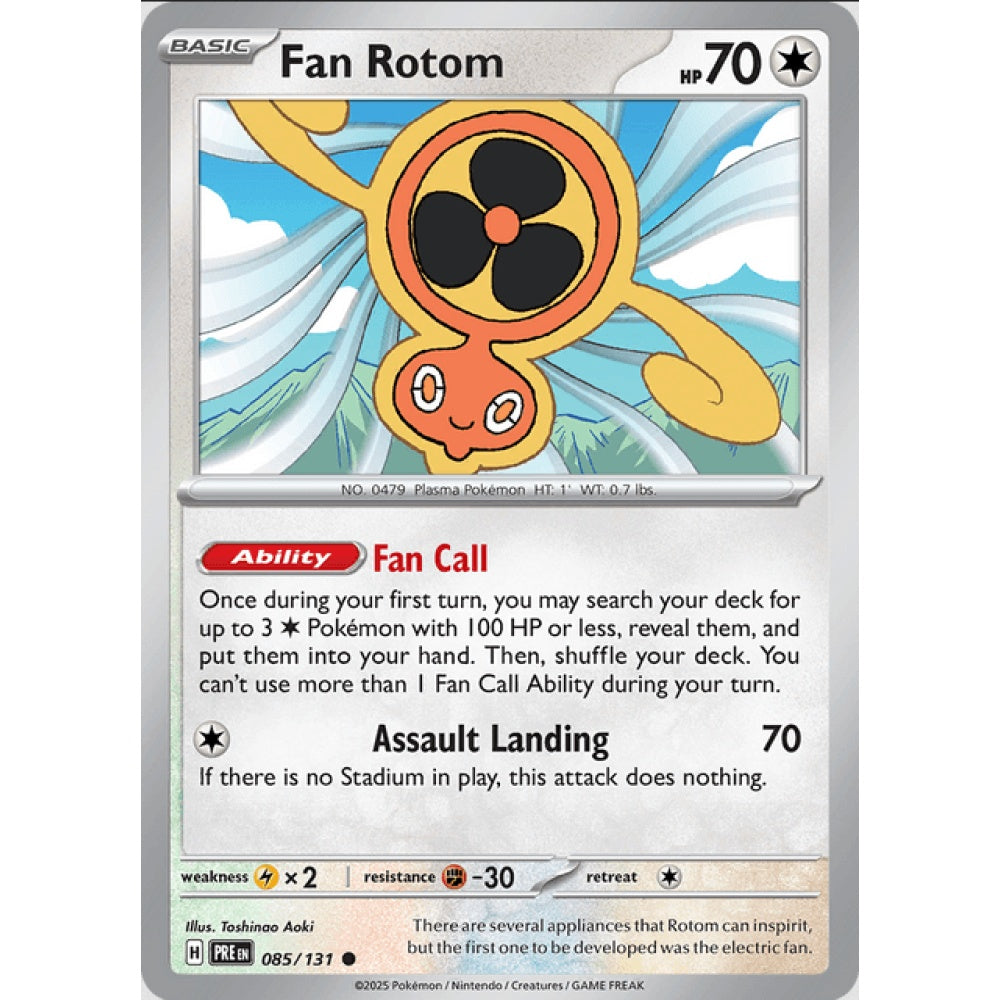 Fan Rotom, Common, 085/191, Pokemon Card Game, Prismatic Evolutions