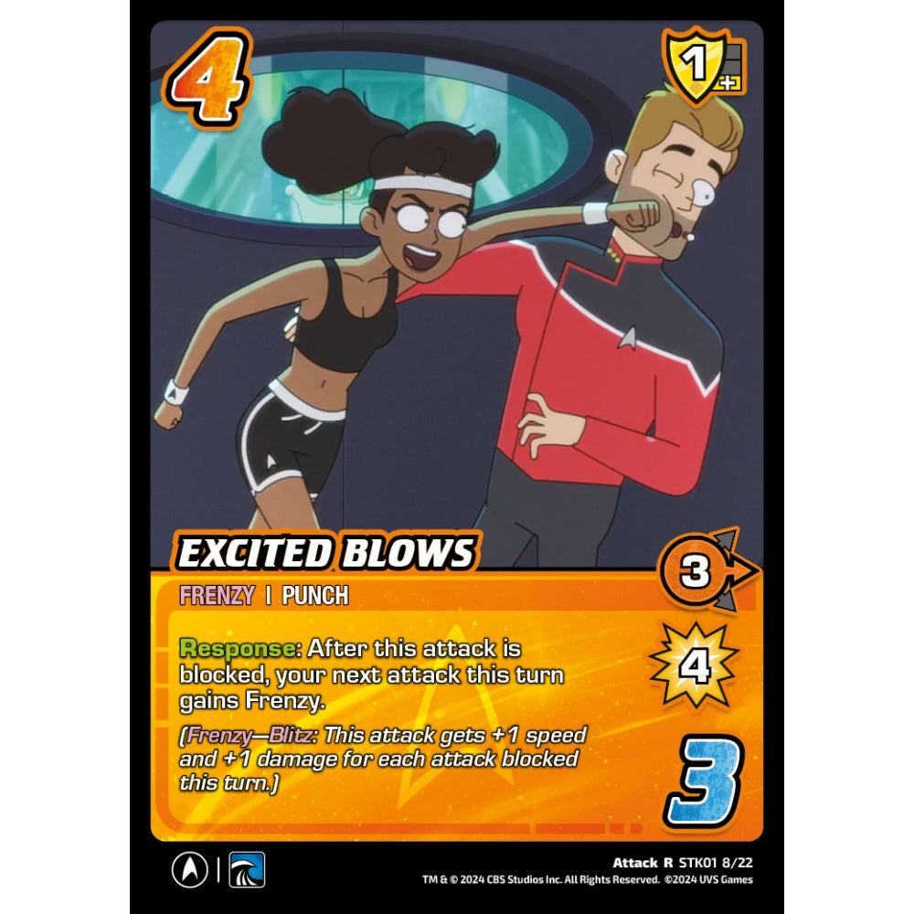 Excited Blows, 8/22, STK01, Universus, Star Trek Lower Decks Challenger Decks, Attack, R