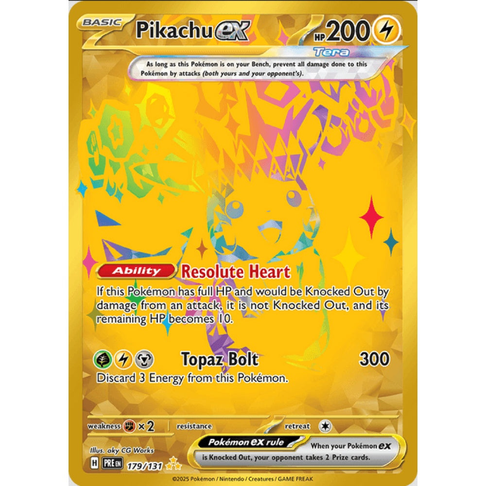 Pikachu ex, Secret Rare, 179/191, Pokemon Card Game, Prismatic Evolutions