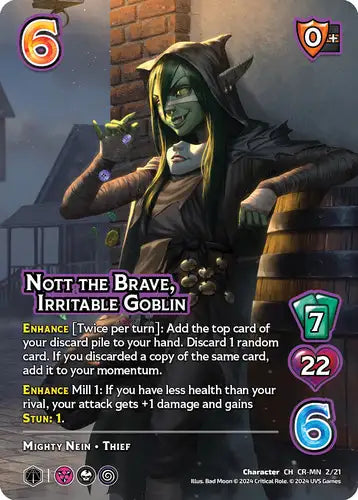 Nott the Brave, Irritable Goblin (CR CR-MN 2/21)