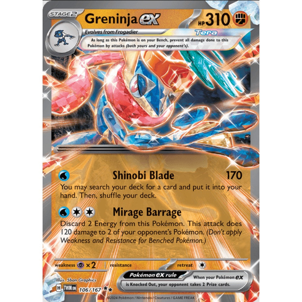 Greninja ex, Double Rare, 106/167, Pokemon Card Game, Twilight Masquerade