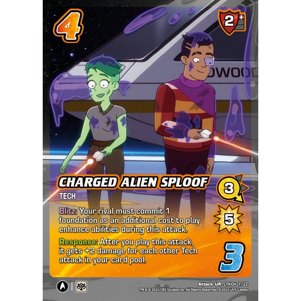 Charged Alien Sploof, 7/22, STK04, Universus, Star Trek Lower Decks Challenger Decks, Attack, UR