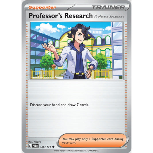 Professor's Research, Common, 125/191, Pokemon Card Game, Prismatic Evolutions