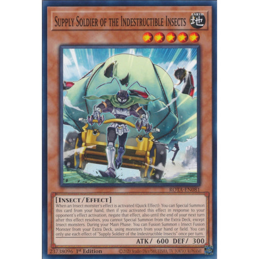 Supply Soldier of the Indestructible Insects, ROTA-EN081, Common, Yu-Gi-Oh, Rage of the Abyss