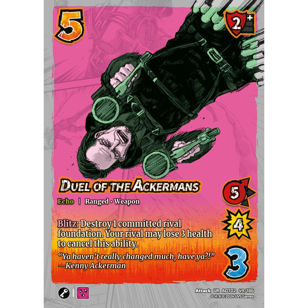 Duel of the Ackermans, 49/186, AOT02, Universus, Attack on Titan: Origins of Power, Attack, UR