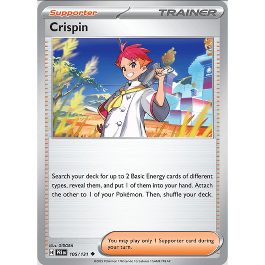 Crispin, Uncommon, 105/191, Pokemon Card Game, Prismatic Evolutions