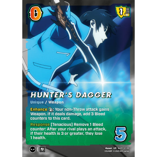 Hunter's Dagger, 2/20, SL01, Universus, Solo Leveling Challenger Deck, Asset, UR