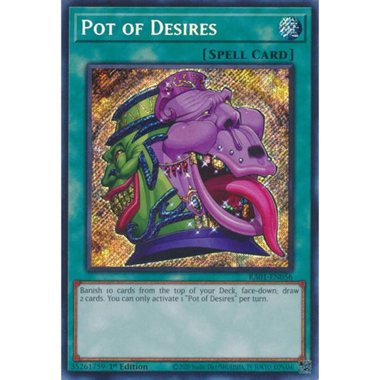 Yu-Gi-Oh! RA01-EN056 Pot of Desires (Secret Rare)