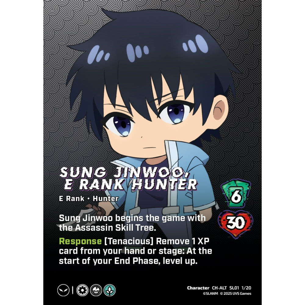 Sung Jinwoo, E Rank Hunter, 1/20, SL01, Universus, Solo Leveling Challenger Deck, Character, CH-ALT