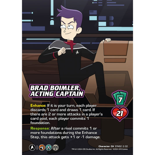 Brad Boimler, Acting Captain, 2/22, STK02, Universus, Star Trek Lower Decks Challenger Decks, Character, CH