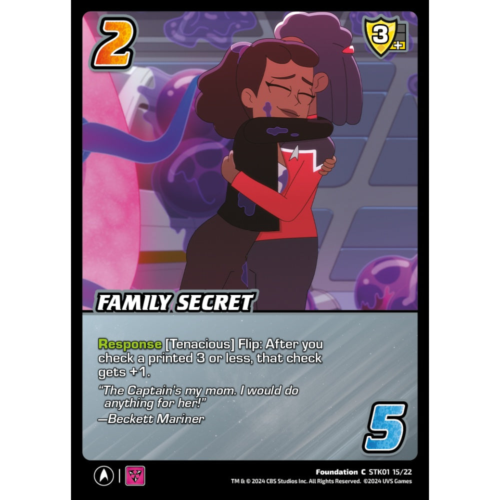 Family Secret, 15/22, STK01, Universus, Star Trek Lower Decks Challenger Decks, Foundation, C