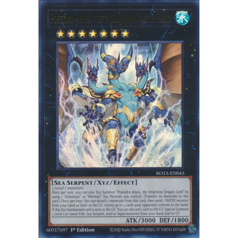 Poseidra Abyss, the Atlantean Dragon Lord, ROTA-EN043, Ultra, Yu-Gi-Oh, Rage of the Abyss