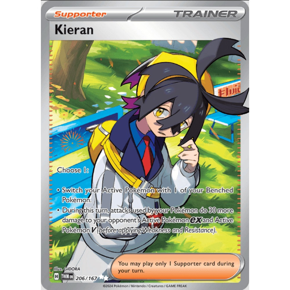 Kieran, Ultra Rare, 206/167, Pokemon Card Game, Twilight Masquerade