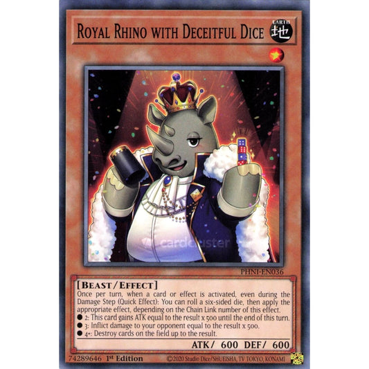 Yu-Gi-Oh! PHNI-EN036 Royal Rhino with Deceitful Dice