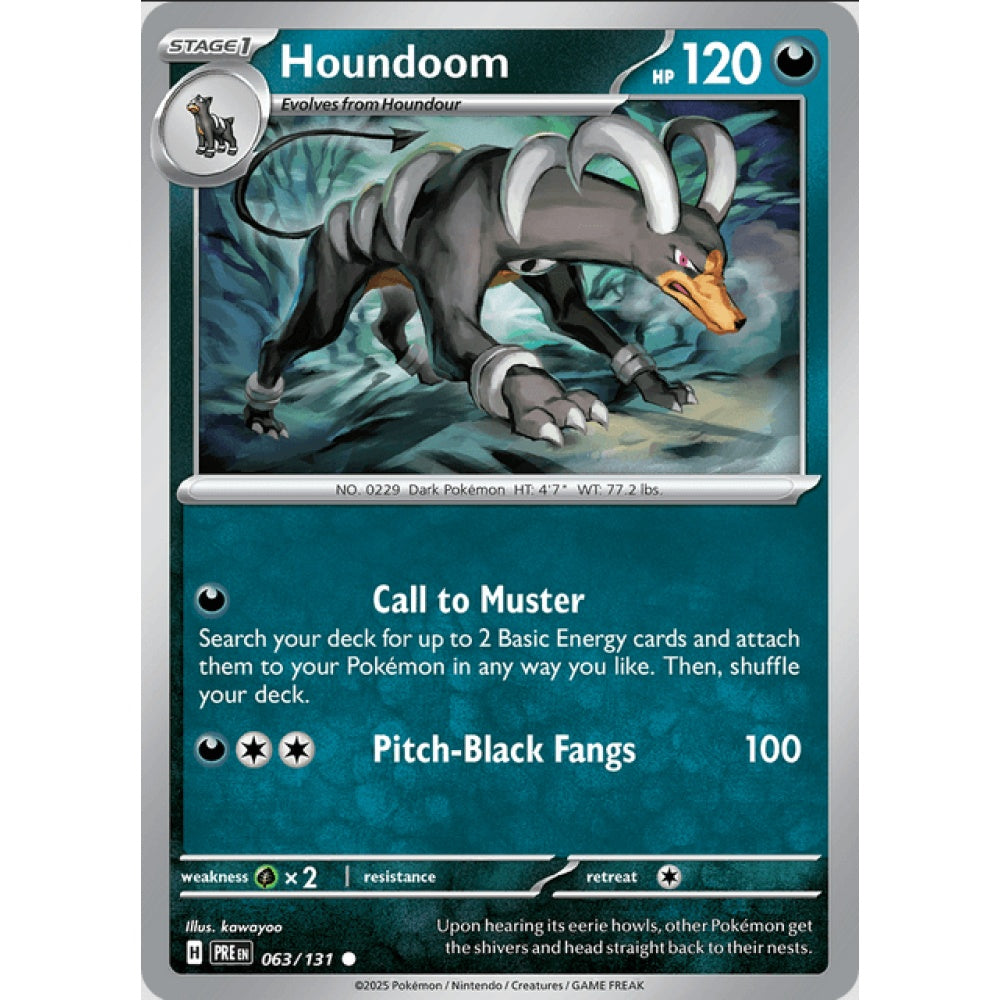 Houndoom, Common, 063/191, Pokemon Card Game, Prismatic Evolutions