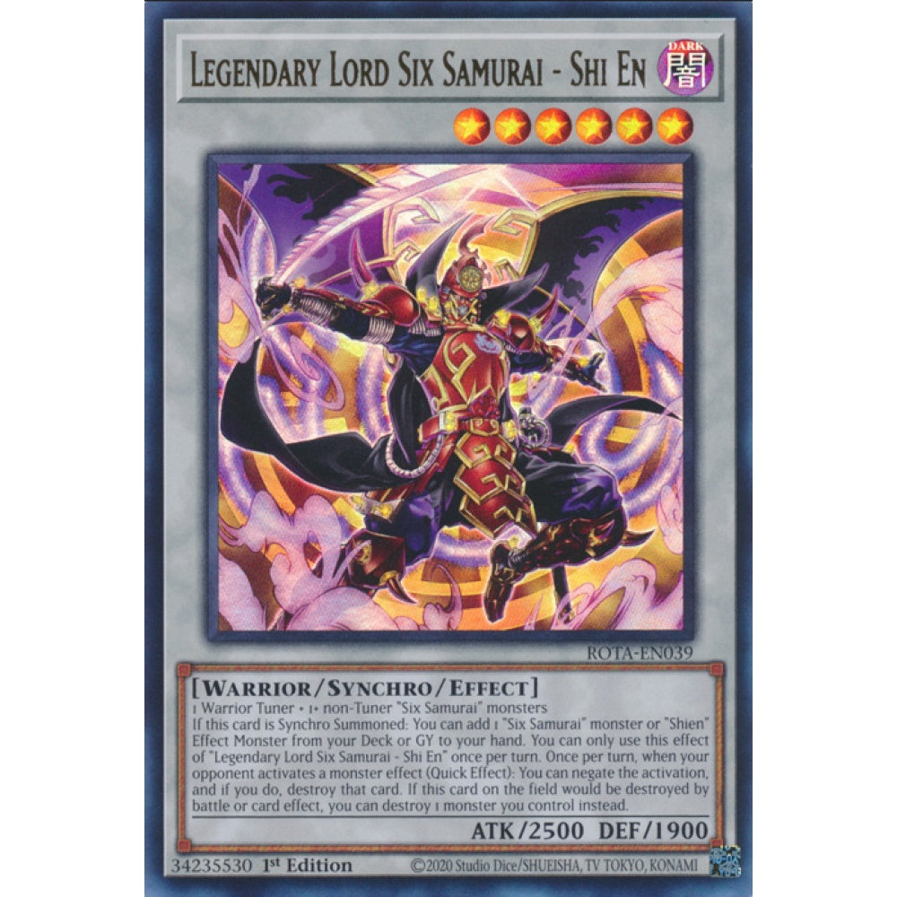 Legendary Lord Six Samurai - Shi En, ROTA-EN039, Ultra, Yu-Gi-Oh, Rage of the Abyss