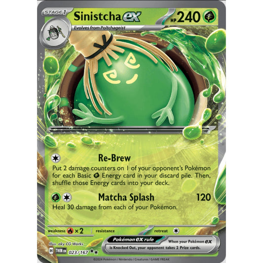 Sinistcha ex, Double Rare, 023/167, Pokemon Card Game, Twilight Masquerade