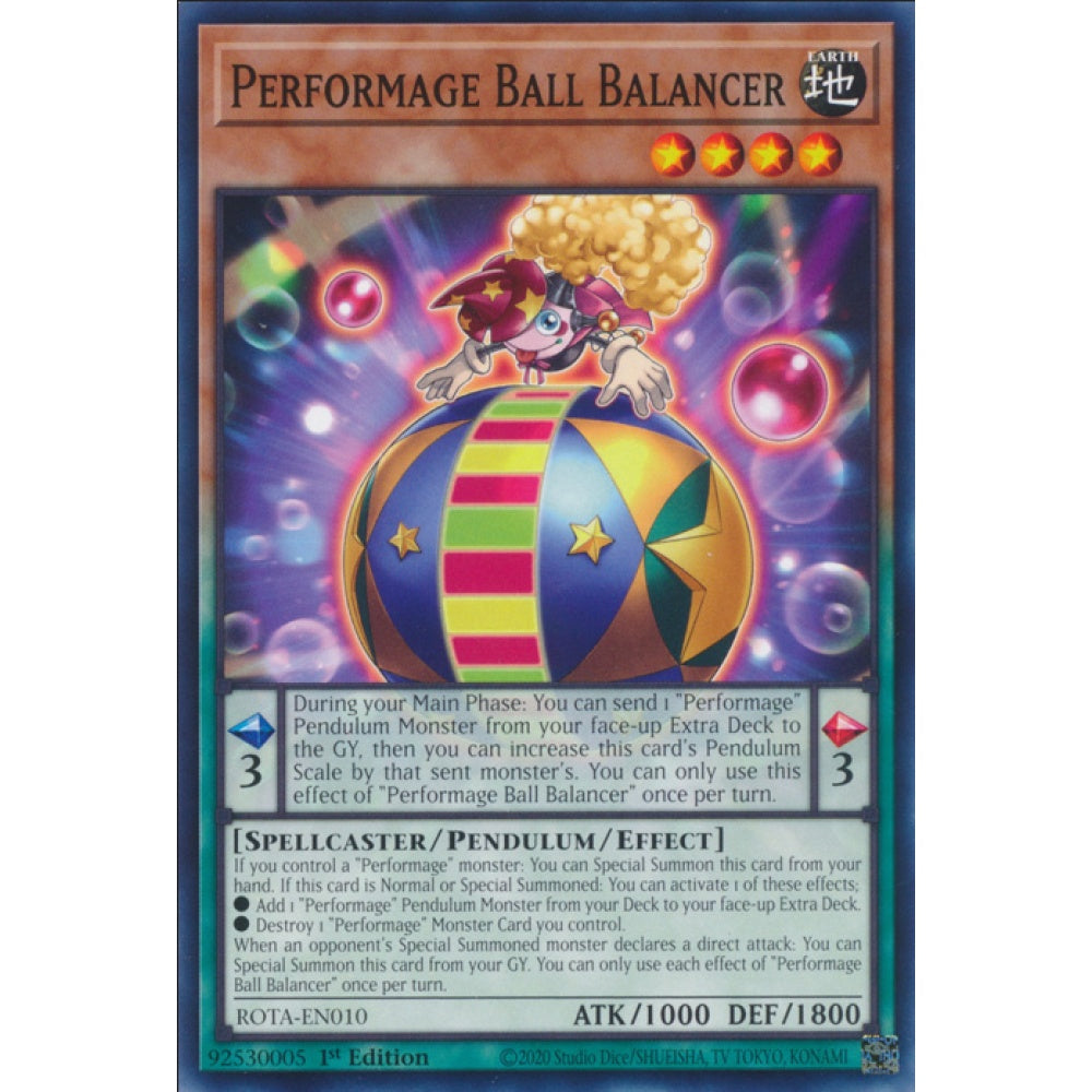 Performage Ball Balancer, ROTA-EN010, Common, Yu-Gi-Oh, Rage of the Abyss