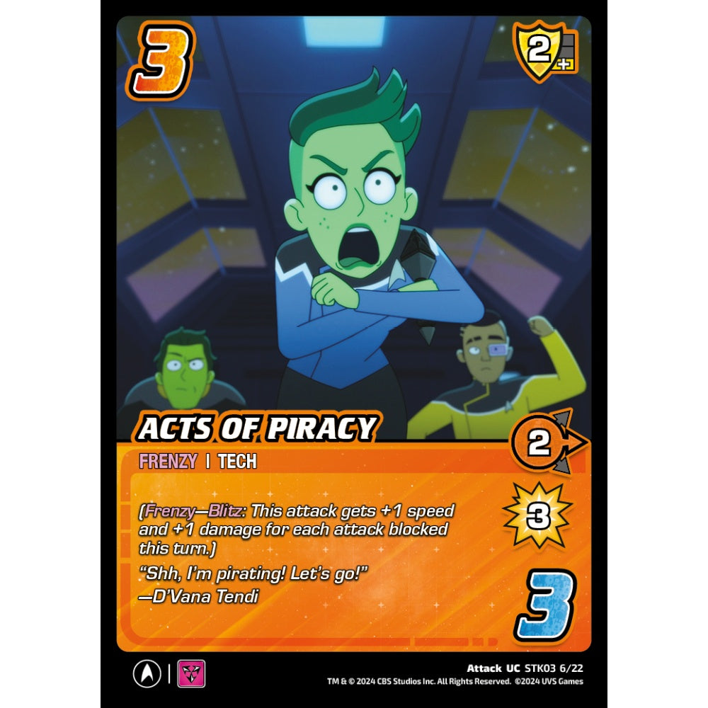 Acts of Piracy, 6/22, STK03, Universus, Star Trek Lower Decks Challenger Decks, Attack, UC