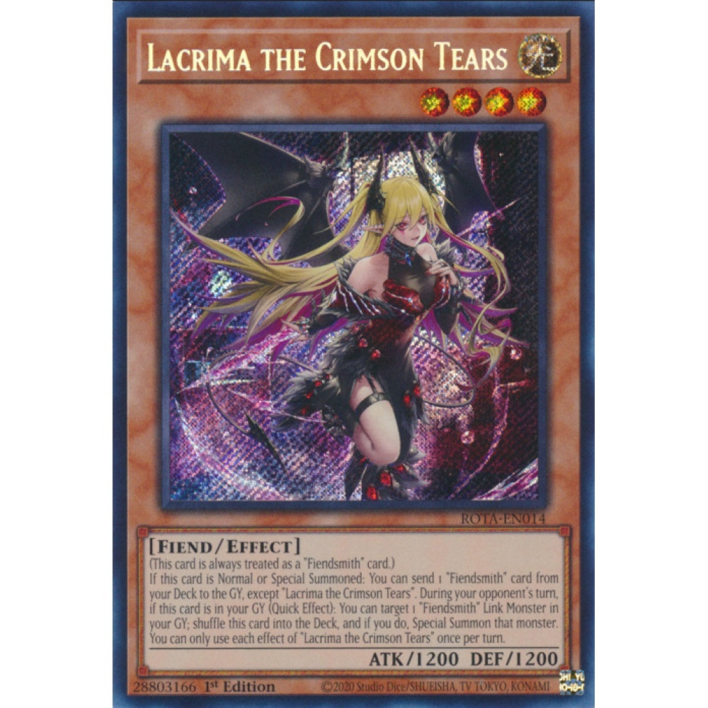 Lacrima the Crimson Tears, ROTA-EN014, Secret, Yu-Gi-Oh, Rage of the Abyss