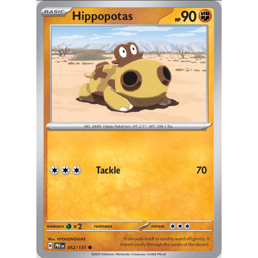 Hippopotas, Common, 052/191, Pokemon Card Game, Prismatic Evolutions