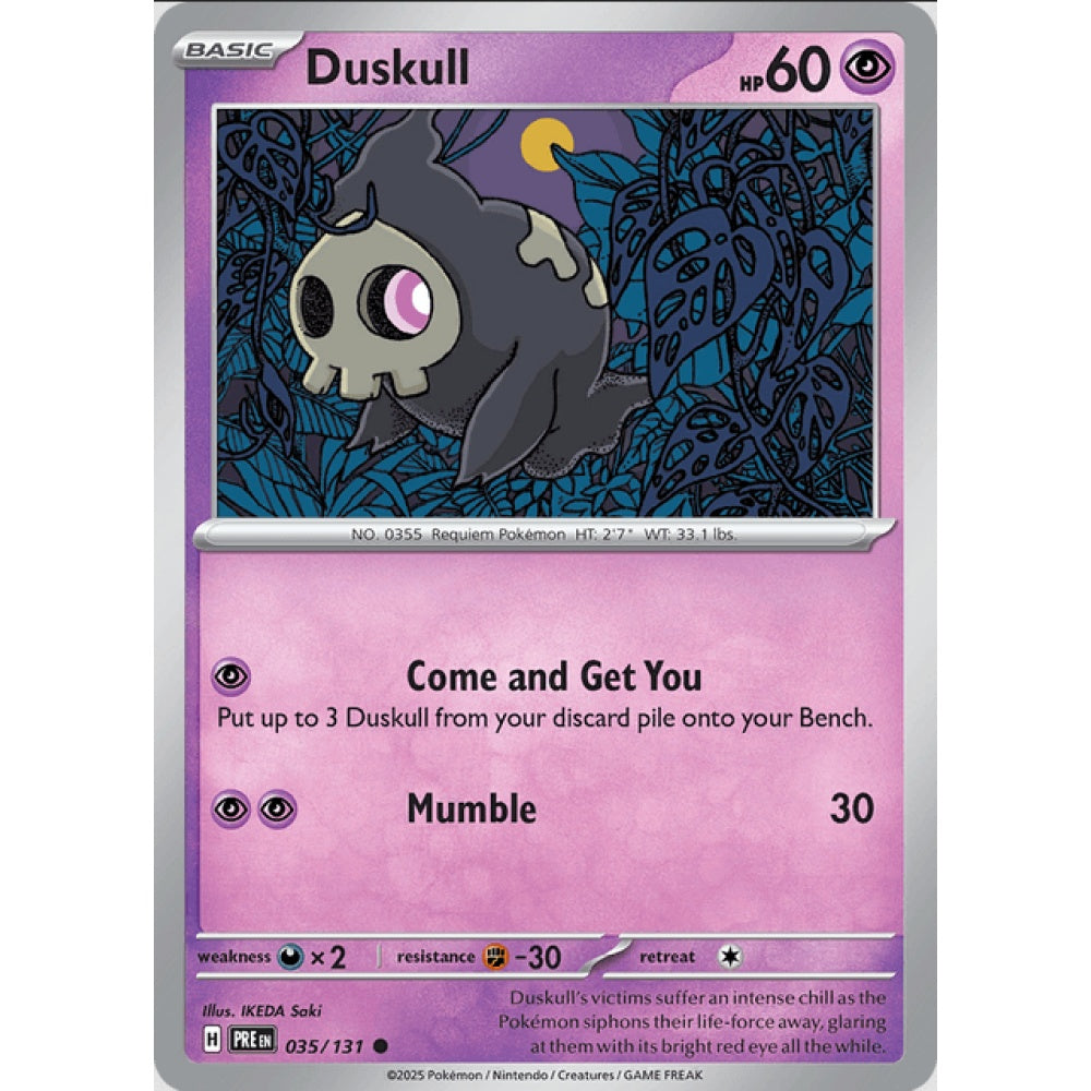 Duskull, Common, 035/191, Pokemon Card Game, Prismatic Evolutions