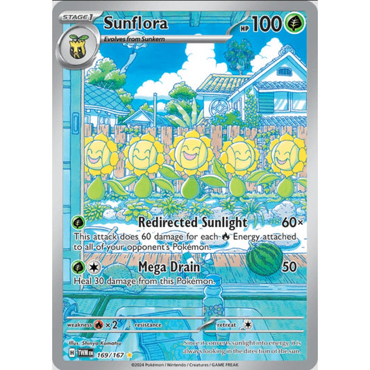 Sunflora, Art Rare, 169/167, Pokemon Card Game, Twilight Masquerade