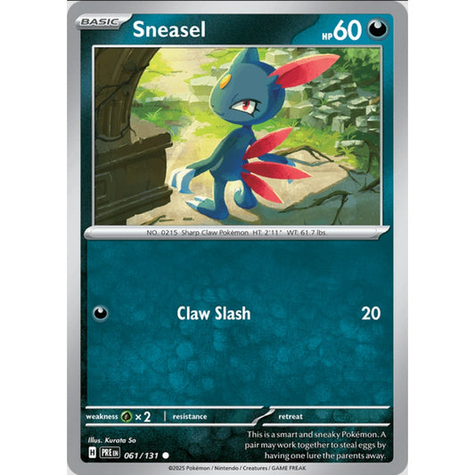 Sneasel, Common, 061/191, Pokemon Card Game, Prismatic Evolutions