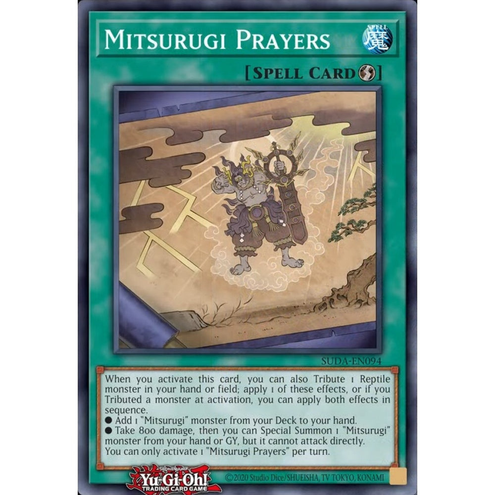 Mitsurugi Prayers, SUDA-EN094, Common, Yu-Gi-Oh, Supreme Darkness