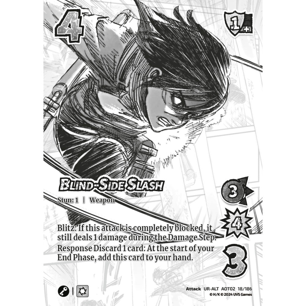 Blind-Side Slash, 18/186, AOT02, Universus, Attack on Titan: Origins of Power, Attack, UR-ALT