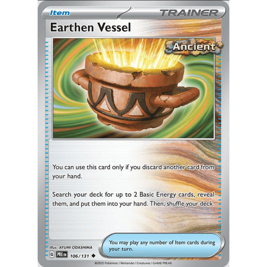 Earthen Vessel, Uncommon, 106/191, Pokemon Card Game, Prismatic Evolutions