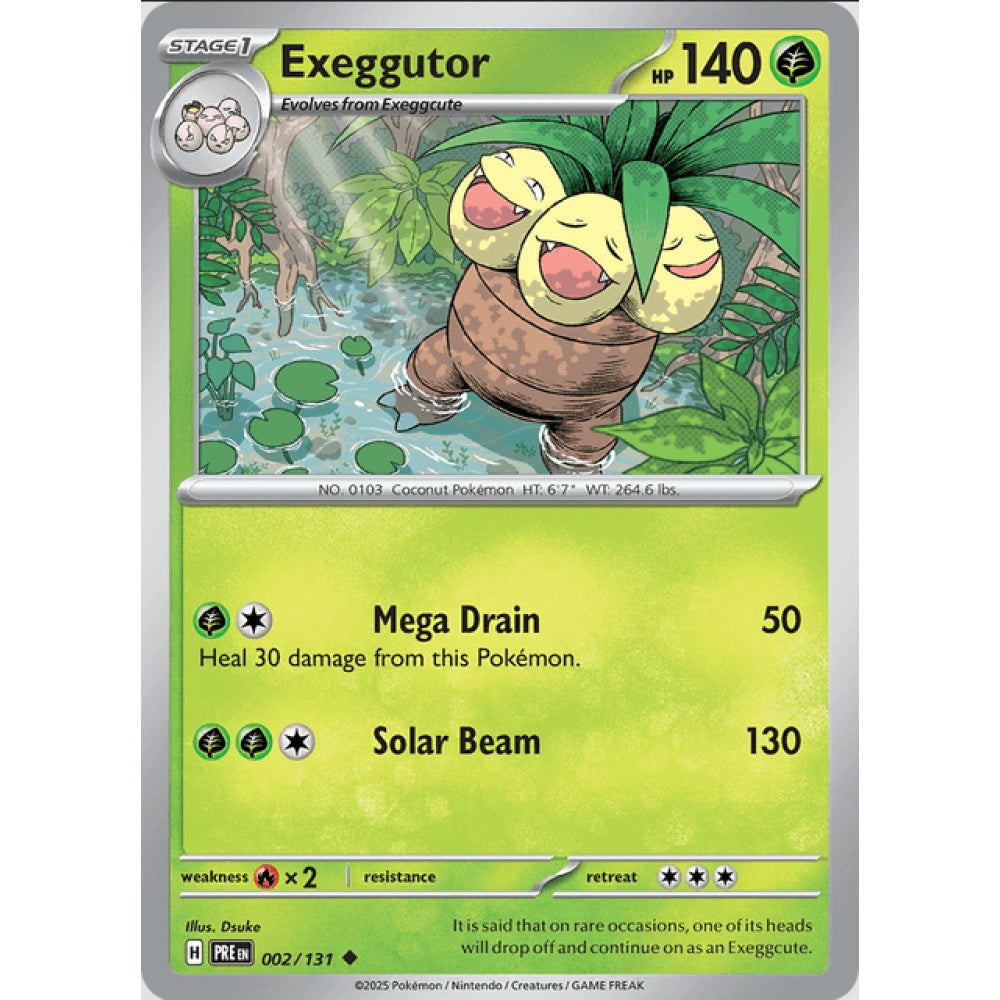 Exeggutor, Uncommon, 002/191, Pokemon Card Game, Prismatic Evolutions