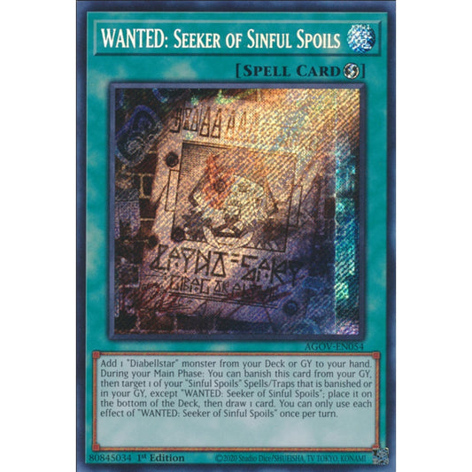 WANTED: Seeker of Sinful Spoils (AGOV-EN054 QCR)