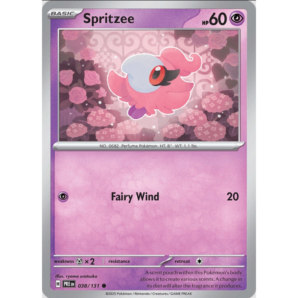 Spritzee, Common, 038/191, Pokemon Card Game, Prismatic Evolutions