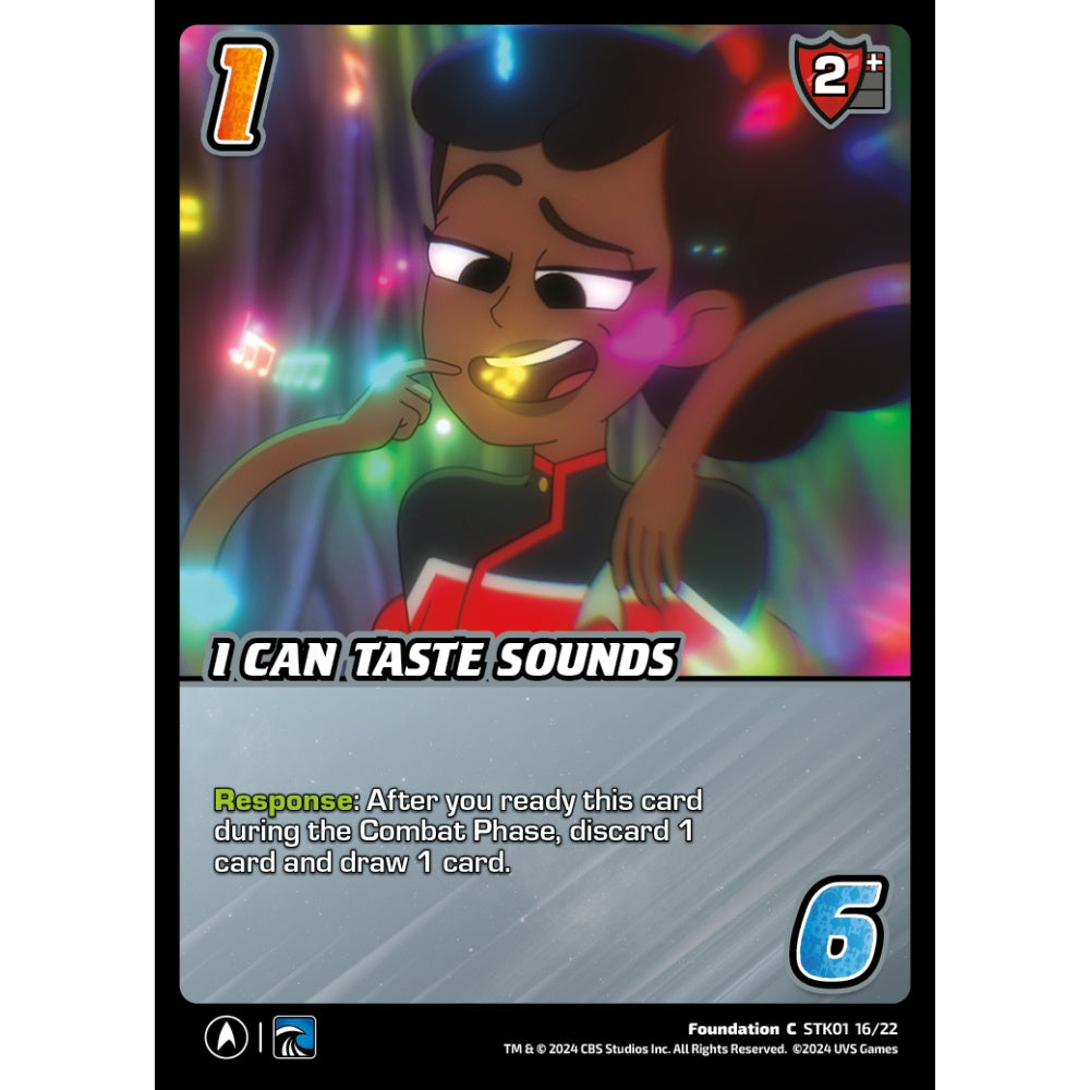 I Can Taste Sounds, 16/22, STK01, Universus, Star Trek Lower Decks Challenger Decks, Foundation, C