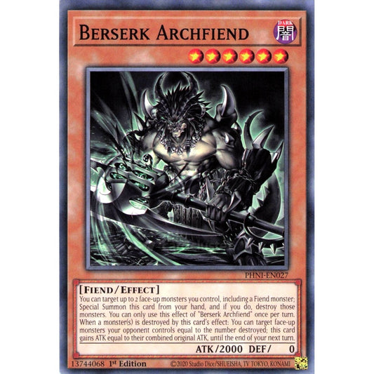 Yu-Gi-Oh! PHNI-EN027 Berserk Archfiend