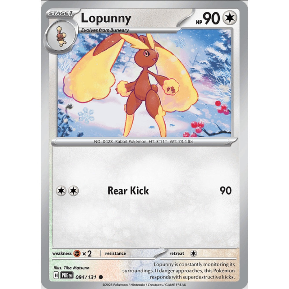 Lopunny, Common, 084/191, Pokemon Card Game, Prismatic Evolutions