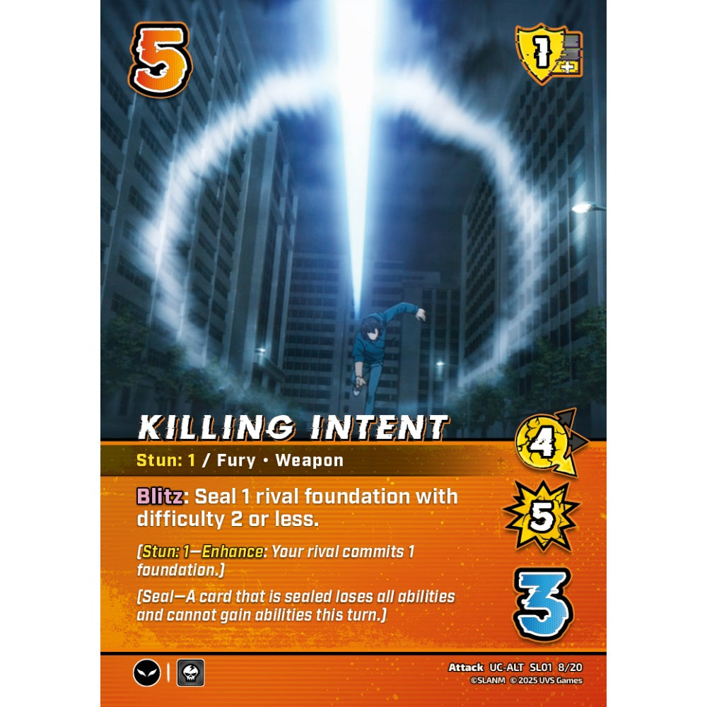 Killing Intent, 8/20, SL01, Universus, Solo Leveling Challenger Deck, Attack, UC-ALT