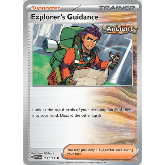 Explorer's Guidance, Uncommon, 107/191, Pokemon Card Game, Prismatic Evolutions