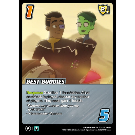 Best Buddies, 14/22, STK03, Universus, Star Trek Lower Decks Challenger Decks, Foundation, UC