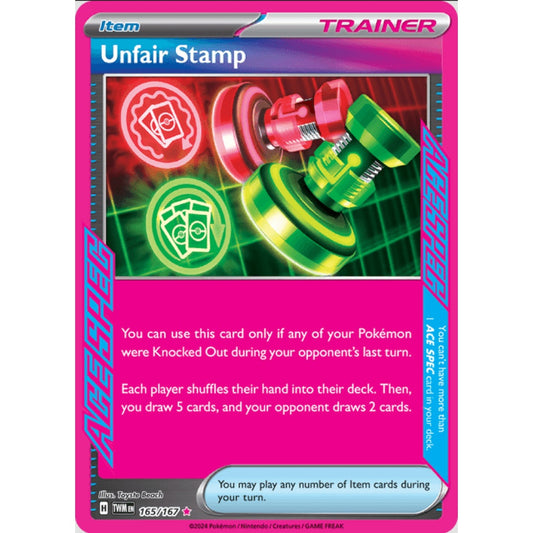 Unfair Stamp, Ultra Rare, 165/167, Pokemon Card Game, Twilight Masquerade