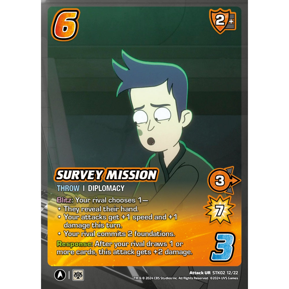 Survey Mission, 12/22, STK02, Universus, Star Trek Lower Decks Challenger Decks, Attack, UR