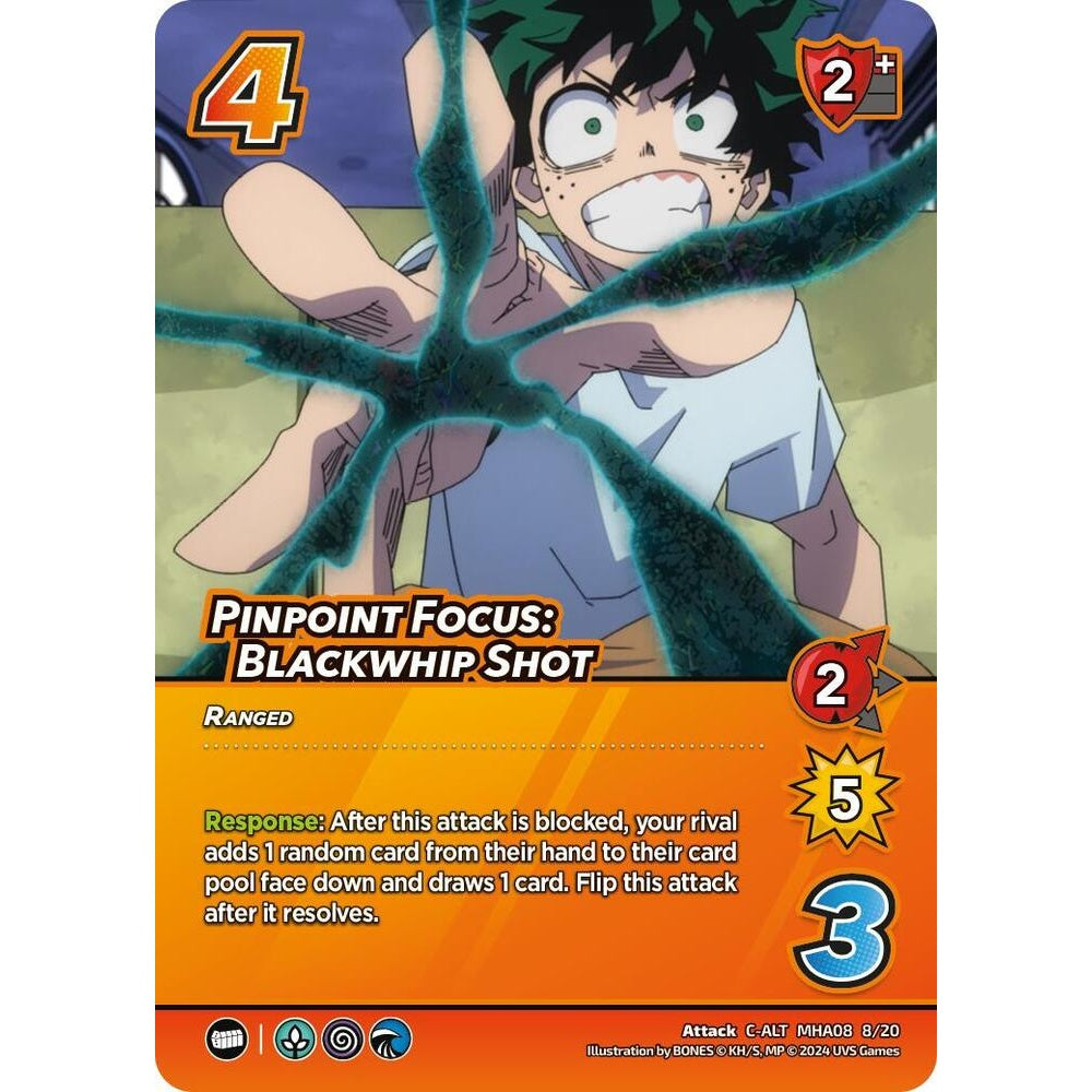 Pinpoint Focus: Blackwhip Shot, 8/20, MHA08, Universus, Challenger Series: My Hero Academia - Dark Hero Arc, Common-Alt