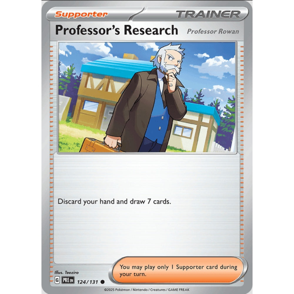 Professor's Research, Common, 124/191, Pokemon Card Game, Prismatic Evolutions