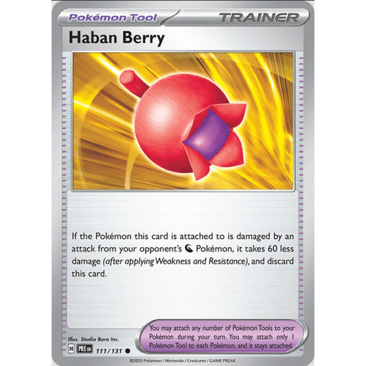 Haban Berry, Common, 111/191, Pokemon Card Game, Prismatic Evolutions